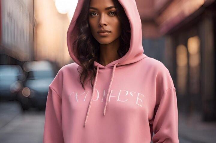 pink palm puff hoodie