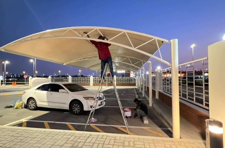 Installation of car parking shades in uae